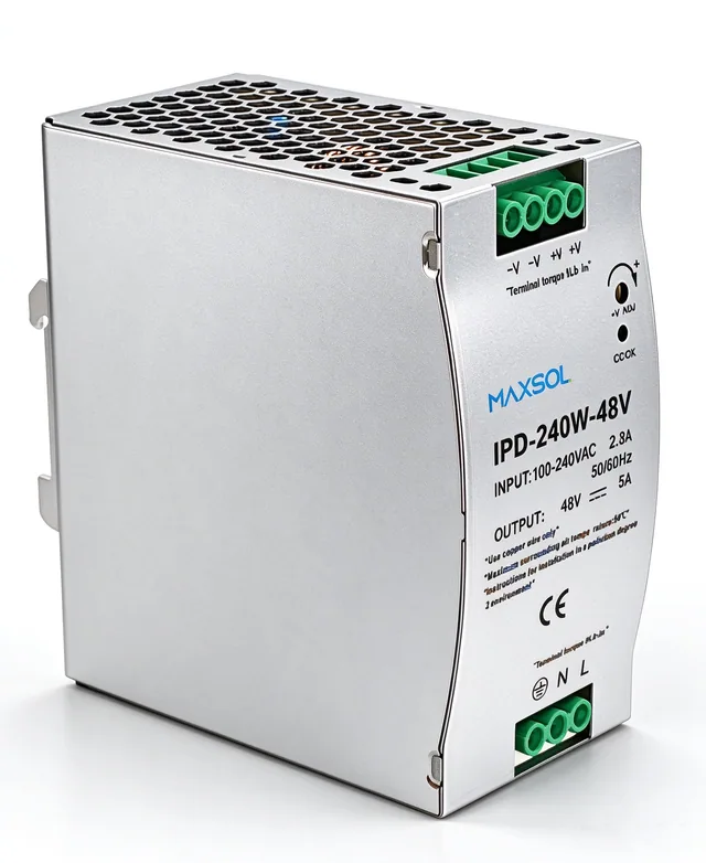 Alimentatore industriale da guida DIN 48V 240W