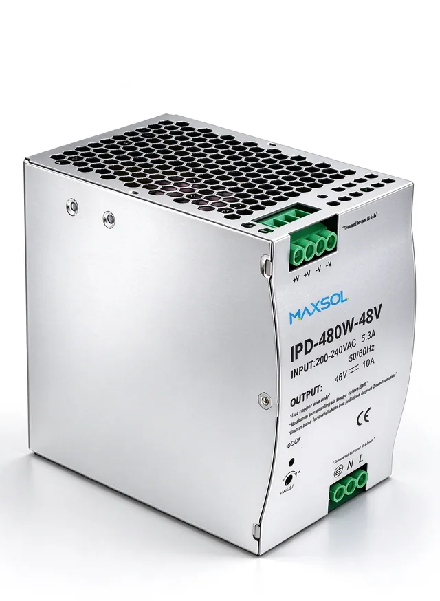 Alimentatore industriale da guida DIN 48V 480W