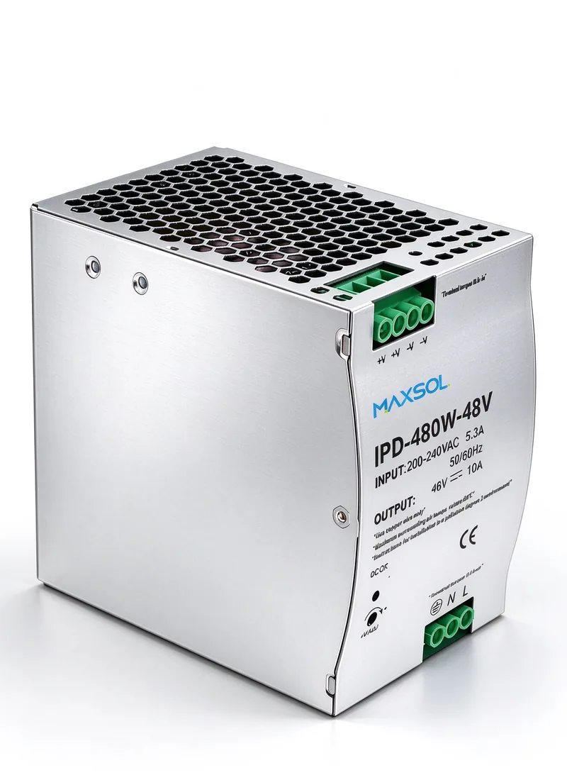 Alimentatore industriale da guida DIN 48V 480W