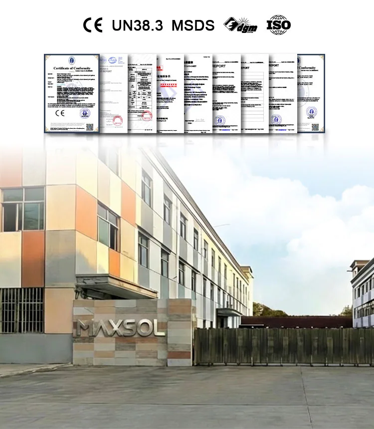 Certificazioni e brevetti Maxsol
