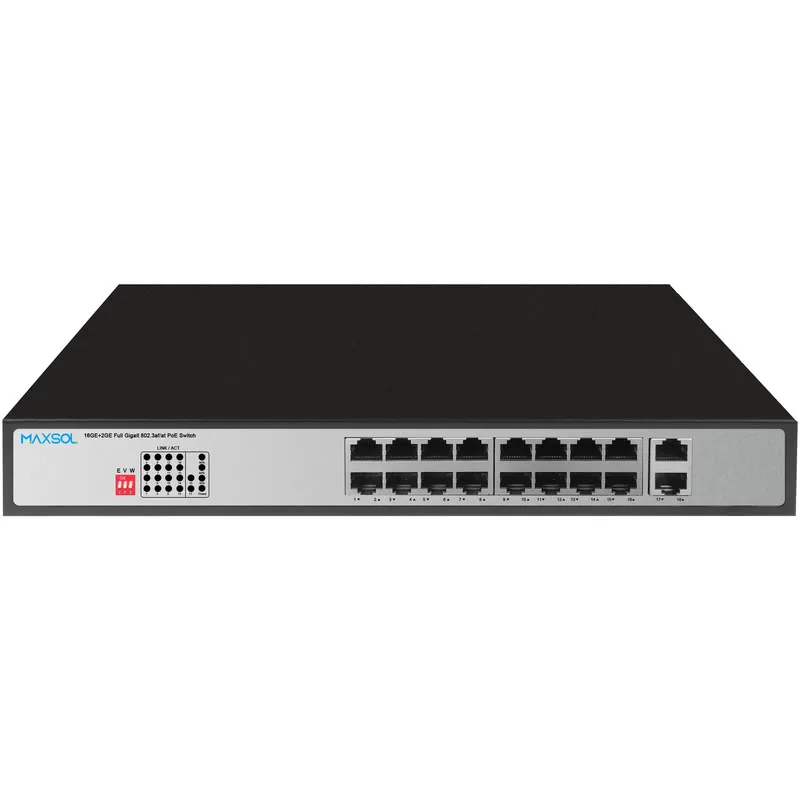 Switch PoE+ Gigabit a 16 porte, 300W, 2 uplink