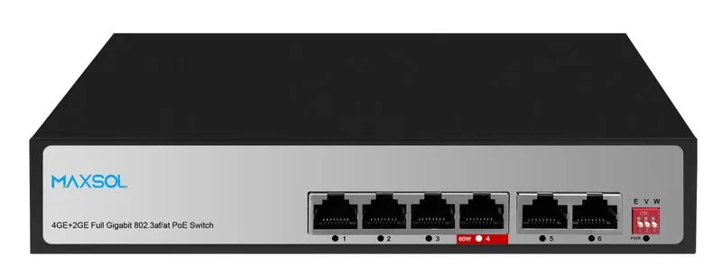 Switch PoE Gigabit non gestito a lungo raggio a 4 porte, 65W