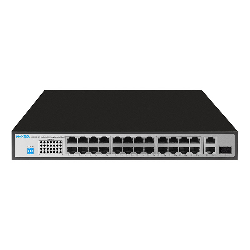 Switch PoE+ Fast Ethernet a 24 porte con uplink Gigabit