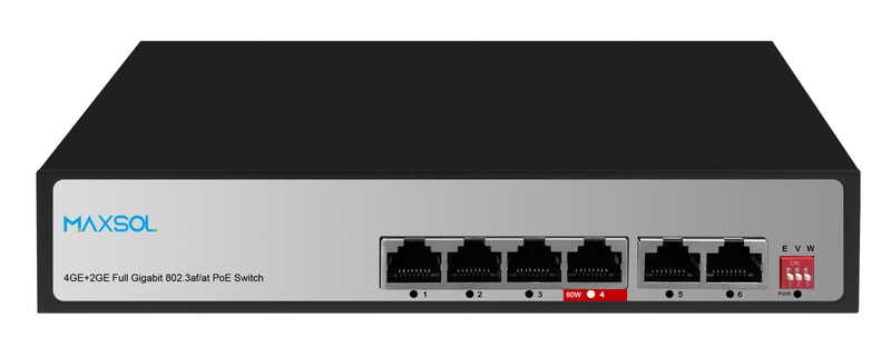 Switch PoE Gigabit non gestito a lungo raggio a 4 porte, 65W