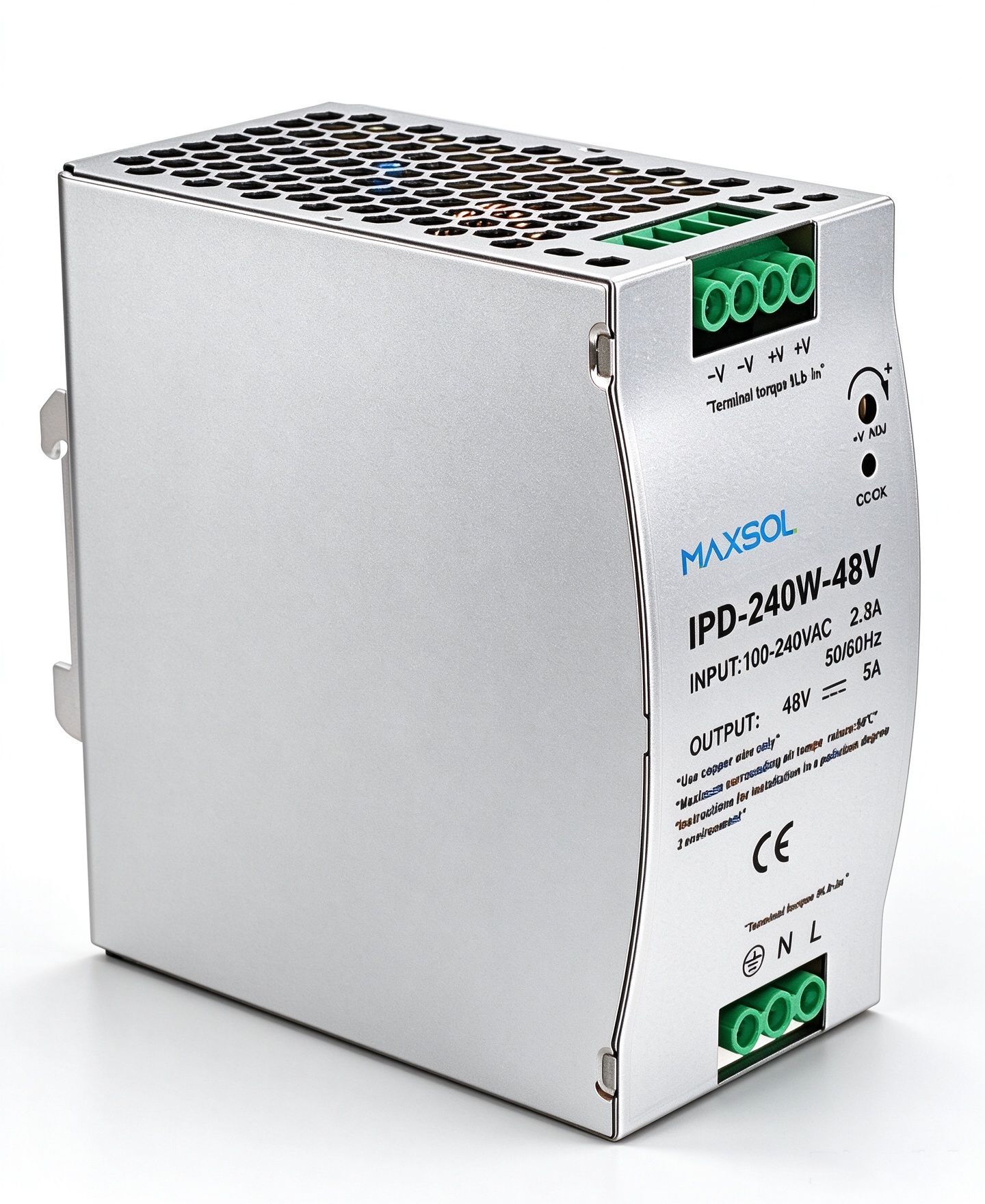 Alimentatore industriale da guida DIN 48V 240W
