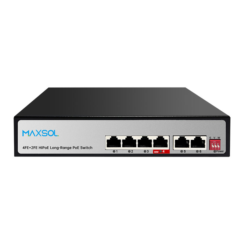 Switch Hi-PoE a 4 porte, 65W, lungo raggio 300M, VLAN